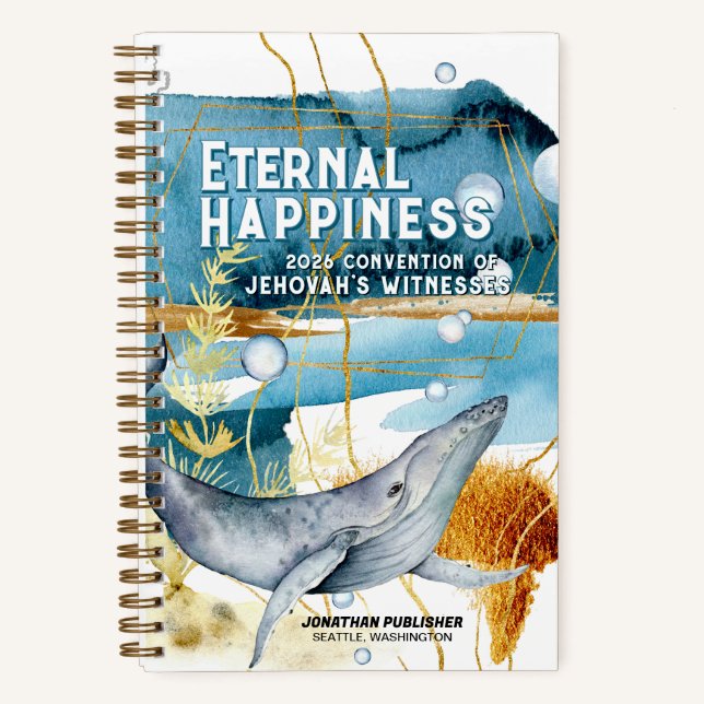 Eternal Happiness 2026 JW Convention Sealife Notizbuch (Vorderseite)