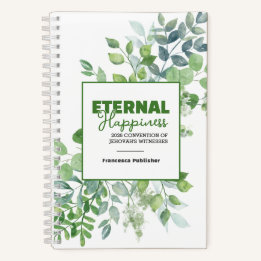 Eternal Happiness Convention Watercolor Greenery Notizbuch