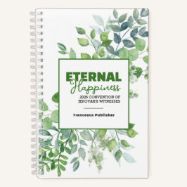 Eternal Happiness Convention Watercolor Greenery Notizbuch