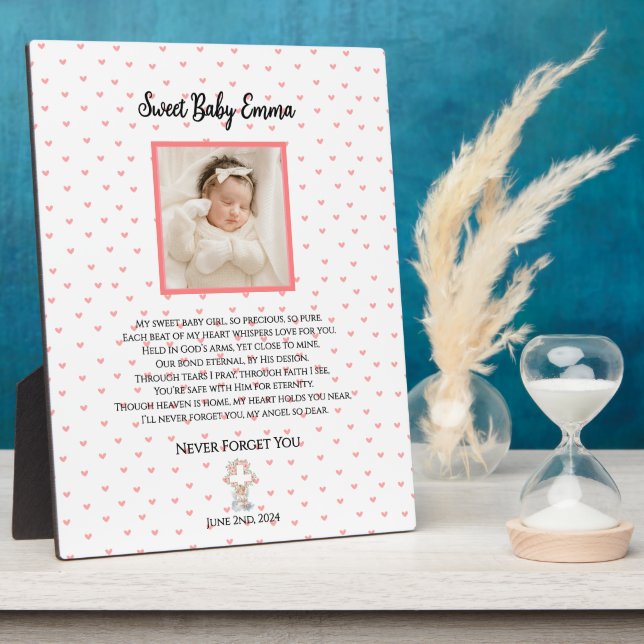 Eternal Hearts-Baby Memorial Personalisiert Plaque Fotoplatte (Seite)