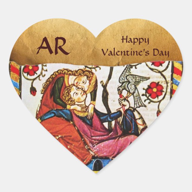 ETERNAL LIEBE VALENTINE HERZ MONOGRAMM PARKPLATZ Herz-Aufkleber (Vorderseite)