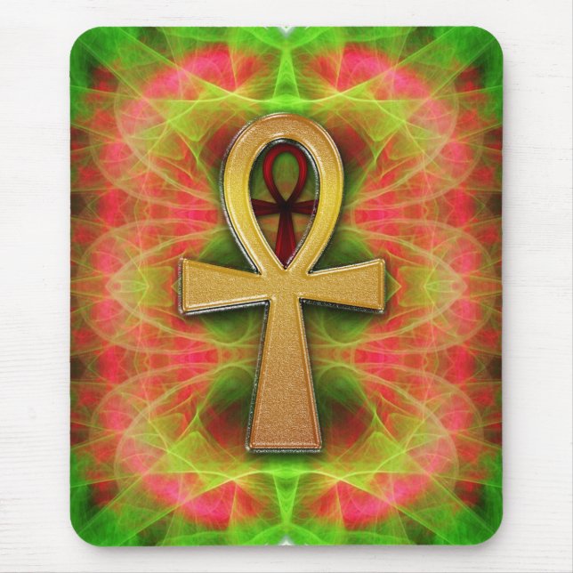 Eternal Life Ankh Psychedelic Buzz Mousepad (Vorne)