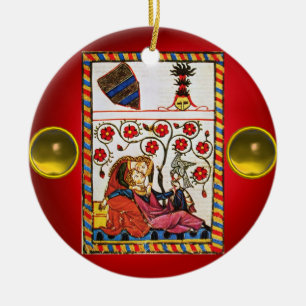 ETERNAL LOVE red yellow gem Keramikornament