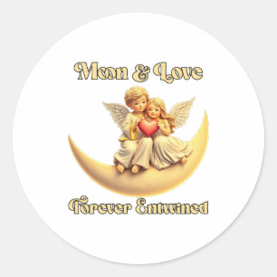 Eternal Love wir haben Crescent Moon Runder Aufkleber