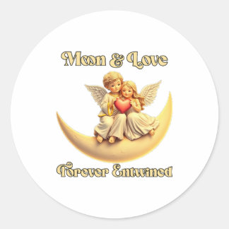 Eternal Love wir haben Crescent Moon Runder Aufkleber