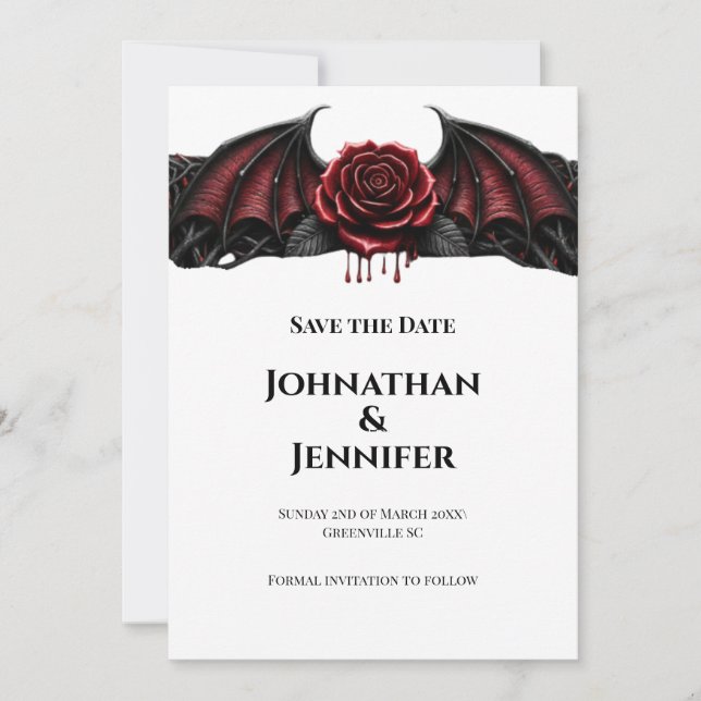 Eternal Night Gothic Vampire Wedding Dark Romance Save The Date (Vorderseite)
