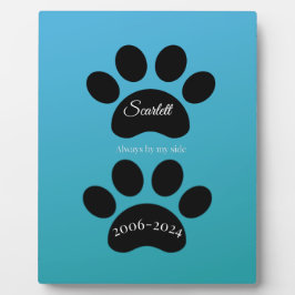 Eternal Paw Prints Turquoise Gradient Tribute Fotoplatte