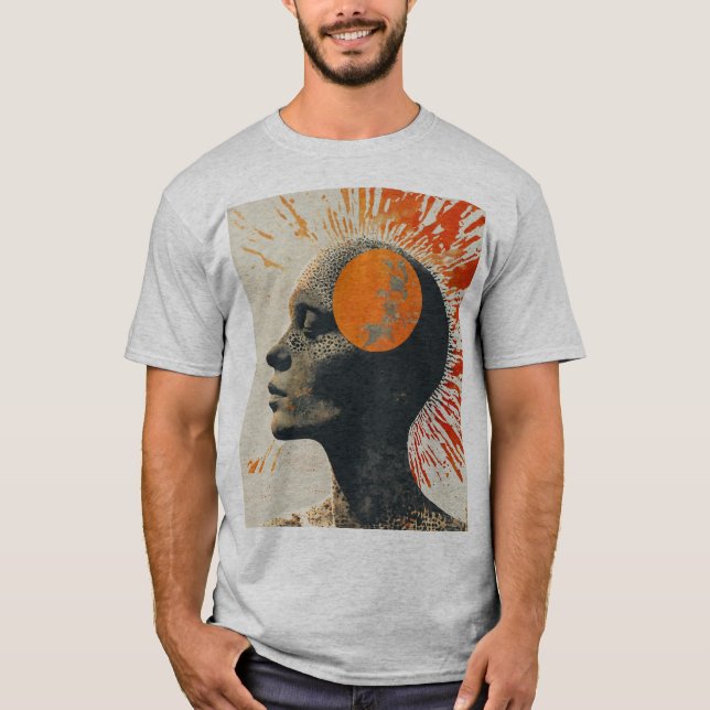 "Eternal Sun: Memento Mori Halftone Collage T-Shir T-Shirt (Vorderseite)