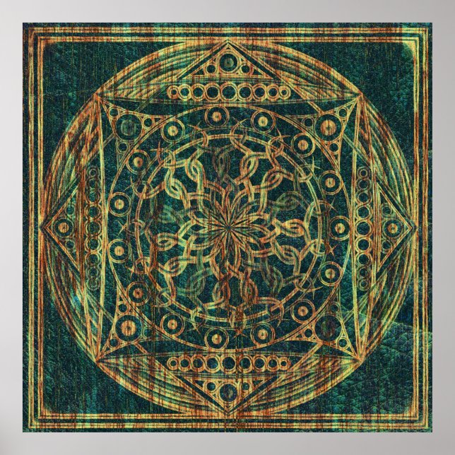Eternity Mandala Weathered Wood Poster (Vorne)