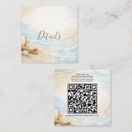 Eterntal Tides Coastal Watercolor Beach Wedding Quadratische Visitenkarte