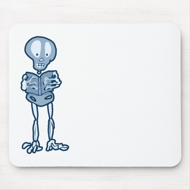 Ethan-Literaturskelett mit Buch Mousepad (Vorne)