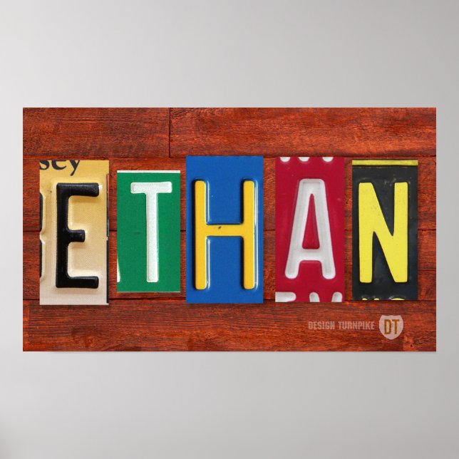 ETHAN-Lizenzplakette Name Eigenes Zeichen Poster (Vorne)