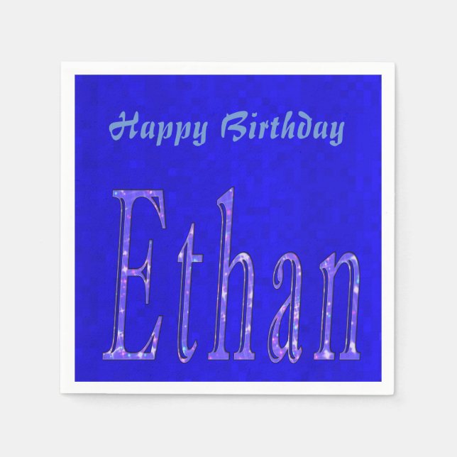 Ethan, Name, Logo, Happy Birthday Logo, Serviette (Vorderseite)