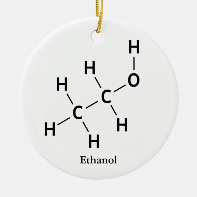 Ethanol Alkoholmolekül Chemie Cool Keramikornament (Vorne)
