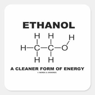 Ethanol eine sauberere Energieform (Molekül) Quadratischer Aufkleber