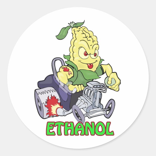 Ethanol-Frisierte Auto Runder Aufkleber (Vorderseite)
