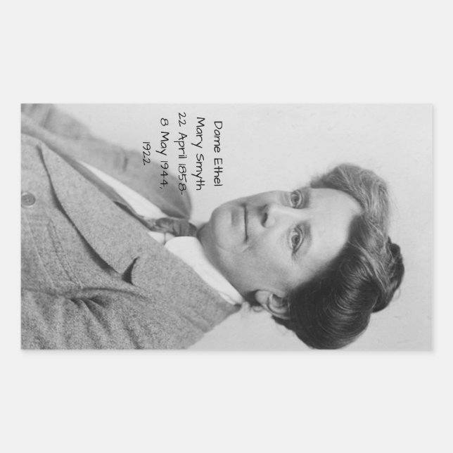 Ethel Mary Smyth, 1922 Rechteckiger Aufkleber (Vorderseite)