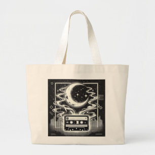 Ethereal 90er Retro Poster Design - Schwarz und We Jumbo Stoffbeutel