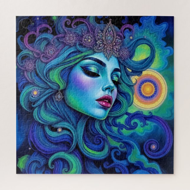 Ethereal Alien Beauty - Lebhafte Fantasy-Frau Puzzle (Vertikal)