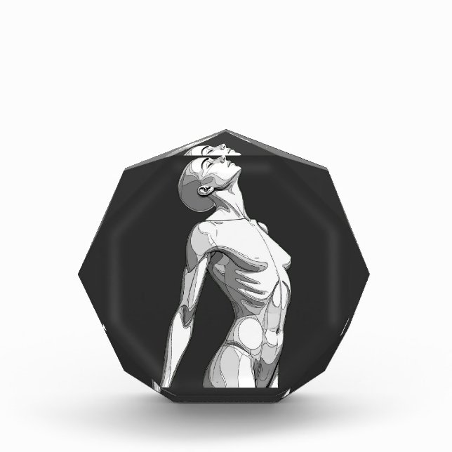 Ethereal Android - Octagonal Acrylic Art Block (Vorderseite)
