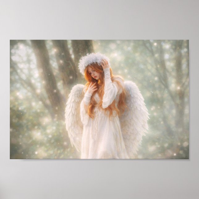 Ethereal Angel in the Forest Poster (Vorne)