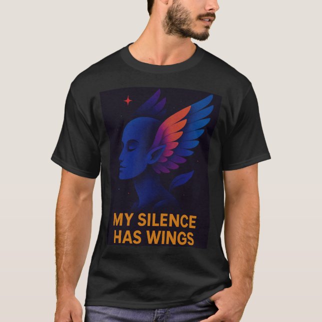 Ethereal Angelic Character Neon Illustration T-Shirt (Vorderseite)