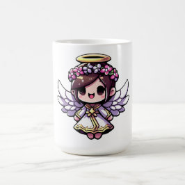 Ethereal Angelic Chibi - Engel, Halo, Blume Kaffeetasse
