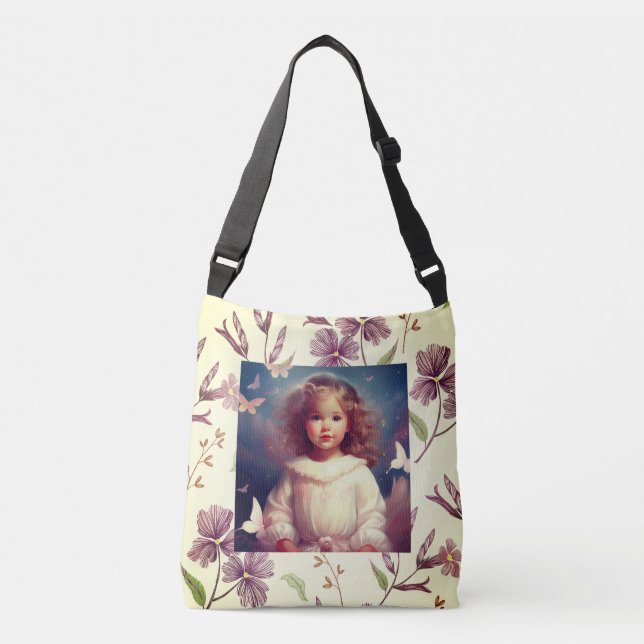 Ethereal Angelic Vintag Girl Tragetaschen Mit Langen Trägern (Vorderseite)