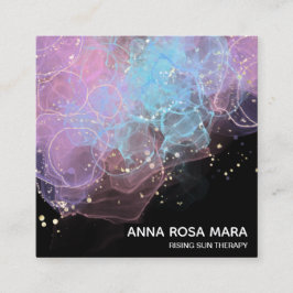 *~* Ethereal AP46 Magisches Glitzer Logo Abstrakt  Quadratische Visitenkarte