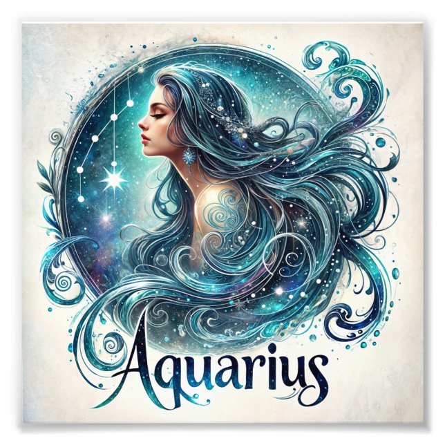 Ethereal Aquarius Zodiac Fotodruck (Vorne)