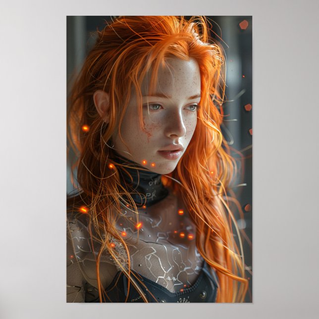 Ethereal Battle Action Pose Mid-Journey Fashion De Poster (Vorne)