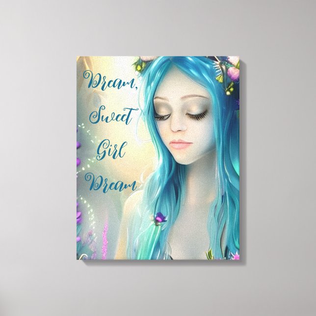 Ethereal | Beautiful Blue Fairy Leinwanddruck (Vorderseite)
