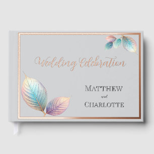 Ethereal Beauty Soft Tone Whimsical Pastel Blätter Gästebuch