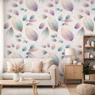 Ethereal Beauty Soft Tone Whimsical Pastel Blätter Tapete