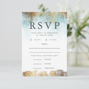 Ethereal Blau und Gold UAWG mit Auswahl RSVP Karte