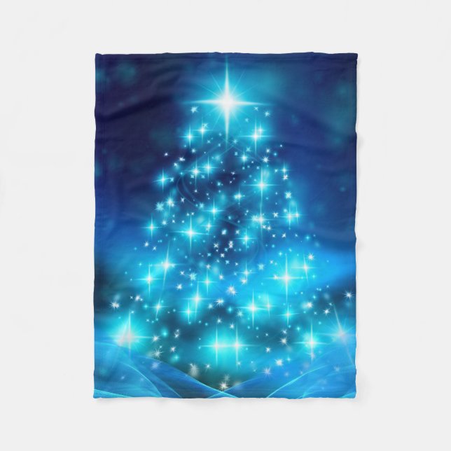 Ethereal Blauer Weihnachtsbaum Fleece Blanket (Vorderseite)
