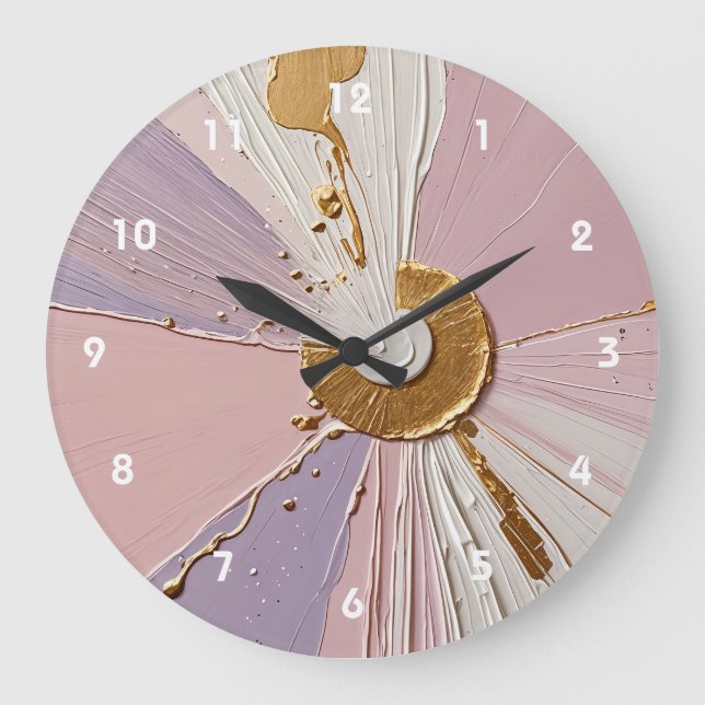 Ethereal Bloom Große Wanduhr (Vorderseite)
