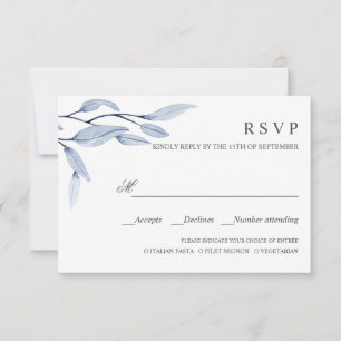 Ethereal Blue   AUSWAHL DER RSVP - MAHLZEITEN Karte