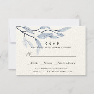 Ethereal Blue AUSWAHL DER RSVP - MAHLZEITEN Karte