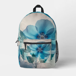 Ethereal Blue Blossom Bedruckter Rucksack