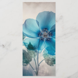 Ethereal Blue Blossom Lesezeichen Menükarte