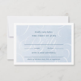 Ethereal Blue Classic Script Watercolor Wedding RSVP Karte