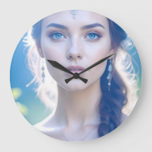 Ethereal Blue Eyes Wall Clock