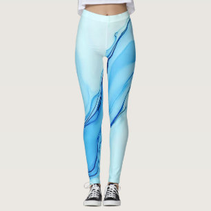 Ethereal Blue Liquid Art Wirbel Leggings