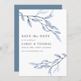 Ethereal Blue | schick VERTICAL Save the Date Einladung