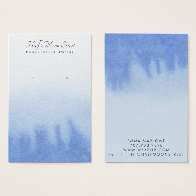 Ethereal Blue Watercolor Earring Juwelier Display (Vorne & Hinten)