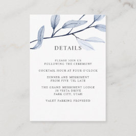 Ethereal Blue WEDDING Hotel Details Unterkunft Begleitkarte