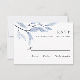Ethereal Blue WEDING RESPONSE UAWG RSVP Karte