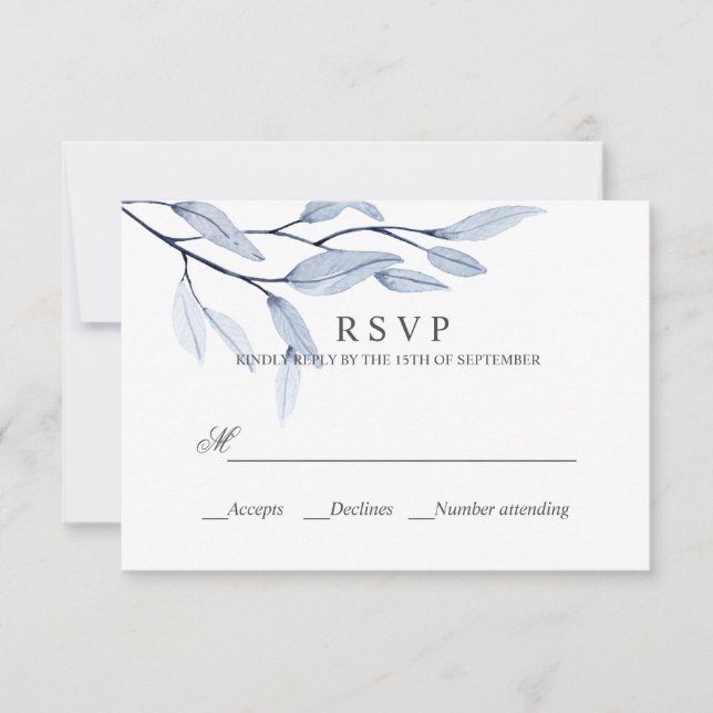 Ethereal Blue | WEDING RESPONSE UAWG RSVP Karte (Vorderseite)