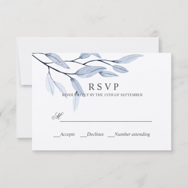 Ethereal Blue | WEDING RESPONSE UAWG RSVP Karte (Vorderseite)